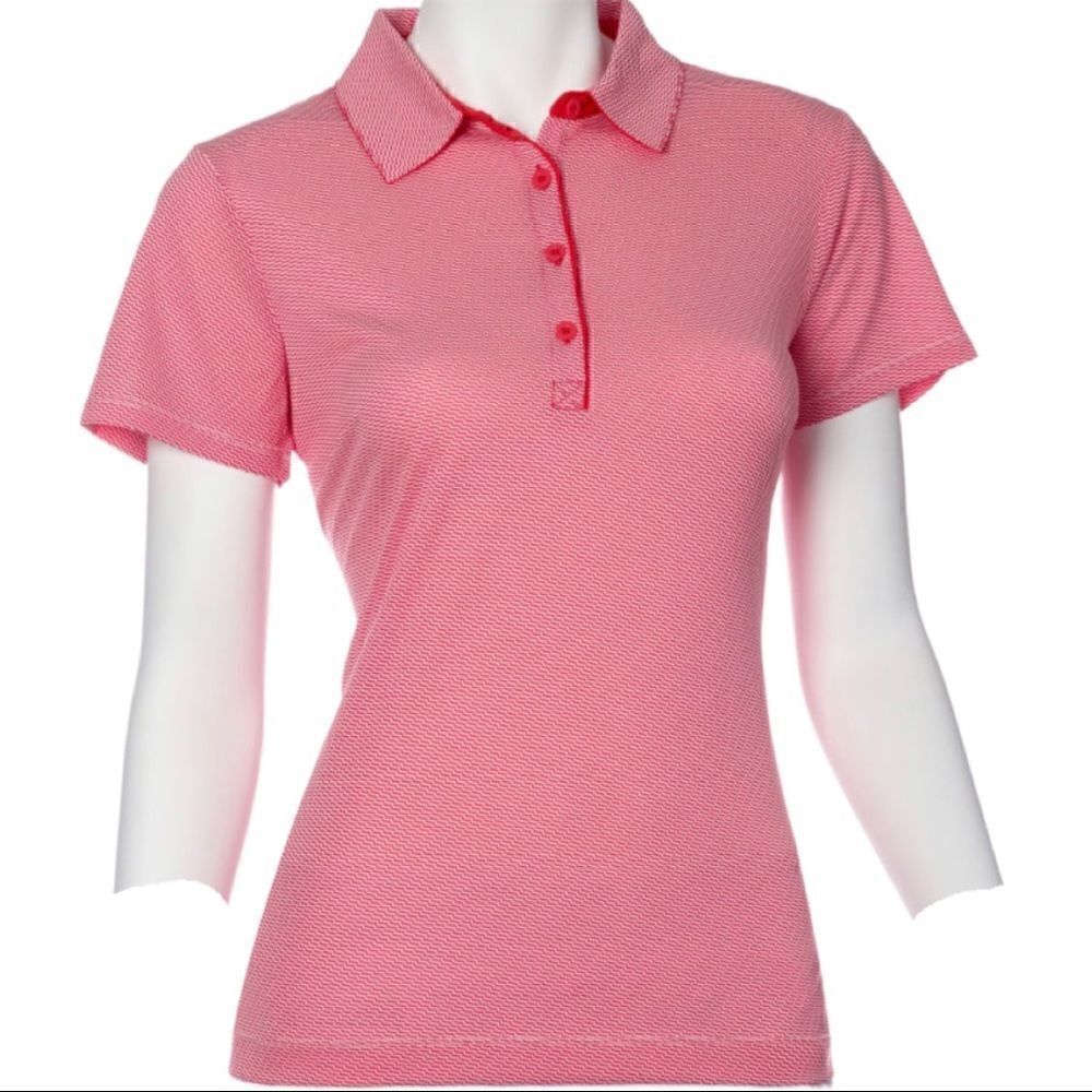 NWT EP Orange Geo Jacquard Golf Polo Sz M